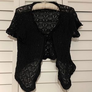 GAP Black Lace Crochet Bolero Shrug